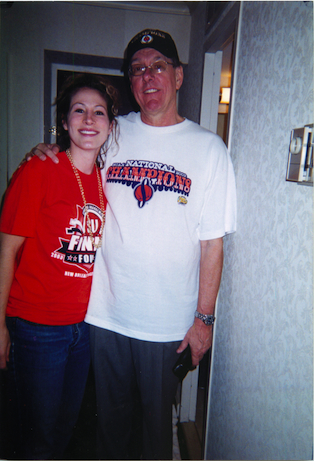 ESPN'S Keri Potts with coach Jim Boeheim. (Photo courtesy of Keri Potts