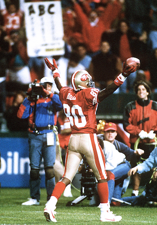 ESPN's Jerry Rice during his time on the San Francisco 49ers. (credit?)