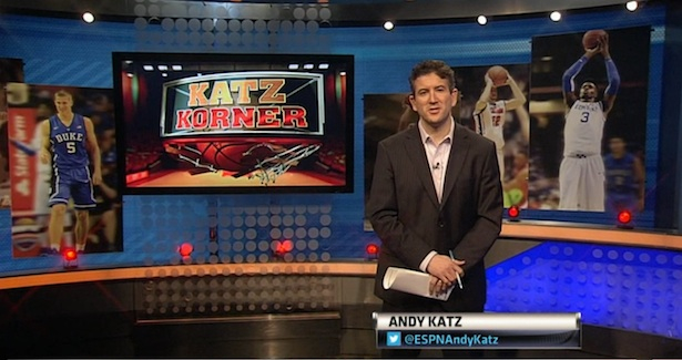 ESPN's Andy Katz on the set of Katz Korner. (ESPN)
