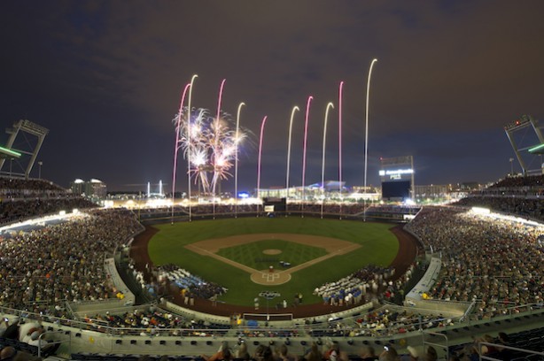Opening ceremony of the 2011 College World Series at TD Ameritrade Park in Omaha. (Phil Ellsworth / ESPN)