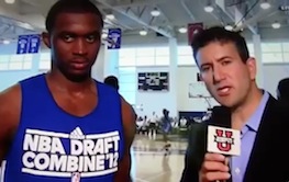 Andy Katz interviewing Doron Lamb, former Kentucky star now with the Orlando Magic, during the 2012 NBA Combine.