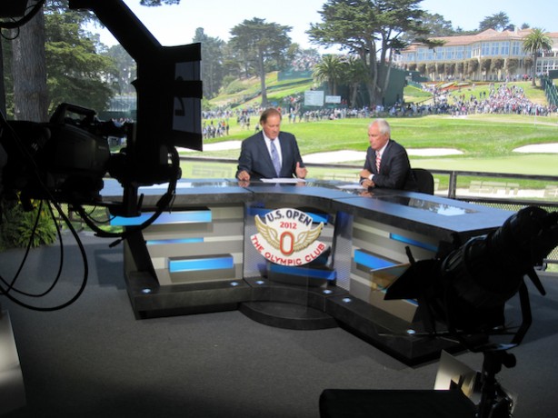 Chris Berman and Curtis Strange at the 2012 US Open.