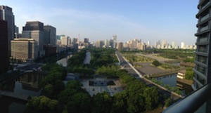 The view from T.J. Quinn's hotel room in Tokyo. (Courtesy of T.J. Quinn)