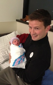 Producer Mike O’Connor with son, Jackson.
