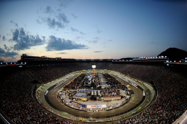 A bird's-eye view of Bristol Motor Speedway in Bristol, Tenn., home of the Irwin Tools Night Race. (Jared C. Hilton/Getty Images)