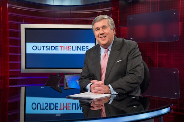 Host Bob Ley on the set of Outside the Lines.(Rich Arden/ESPN Images)