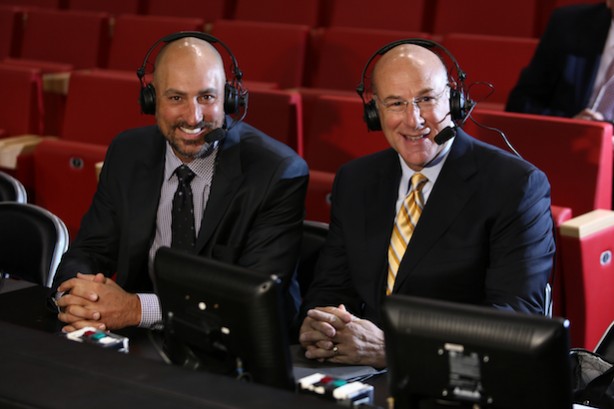 ESPN Radio commentators Jon Barry and Kevin Calabro. (David Alvarez / ESPN Images)