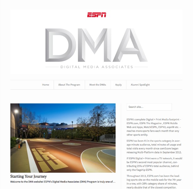 ESPN's Digital Media Associates website. (ESPN)