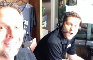 LHN baseball play-by-play commentator Kevin Dunn (right) and analyst Greg Swindell. (Photo courtesy Greg Swindell)