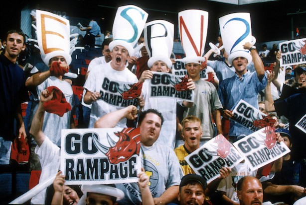 ESPN Fans at an Arena Football Game