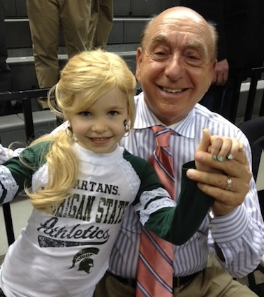 Dick Vitale with Lacey Holsworth (Photo courtesy of Dick Vitale)