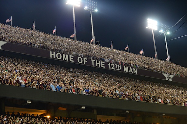 College Station, TX - September 14, 2013 - Kyle Field: Texas A&M Aggies Midnight Yell Practice. (Photo by Phil Ellsworth / ESPN Images)