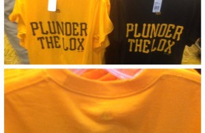 A t-shirt, a rally cry - "Plunder the Lox" has found a home in Pittsburgh. (Photos by Kristen Hudak)