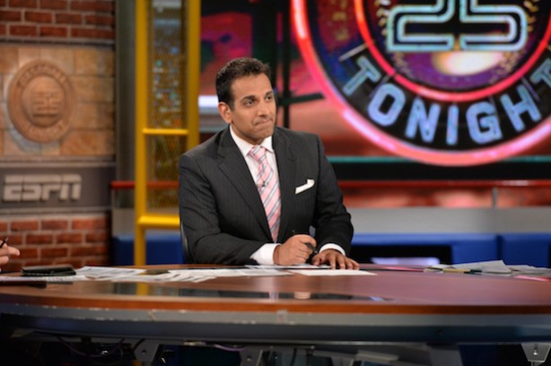 Adnan Virk on the set of Baseball Tonight (Photo by Rich Arden / ESPN Images)