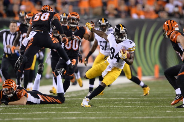 Antonio Brown (84) is a standout wide receiver for the Steelers. (Allen Kee/ESPN Images)