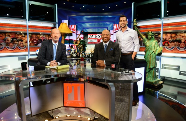 (L to R) Tony Kornheiser, Michael Wilbon and Tony Reali on the set of ESPN's Pardon the Interruption (Phil Ellsworth/ESPN Images)