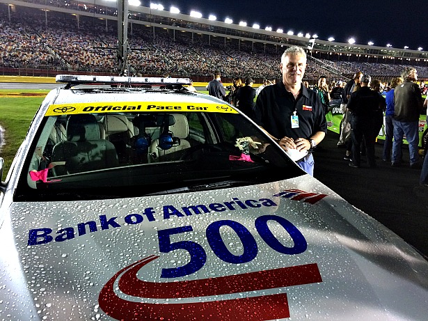 ESPN Vice President, Motorsports, Production, Rich Feinberg was honorary pace car driver for Saturday night's NASCAR Sprint Cup race at Charlotte Motor Speedway. (Andy Hall/ESPN)